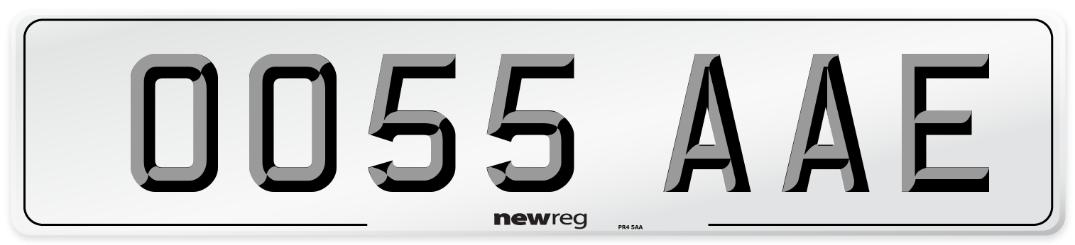 OO55 AAE Number Plate from New Reg